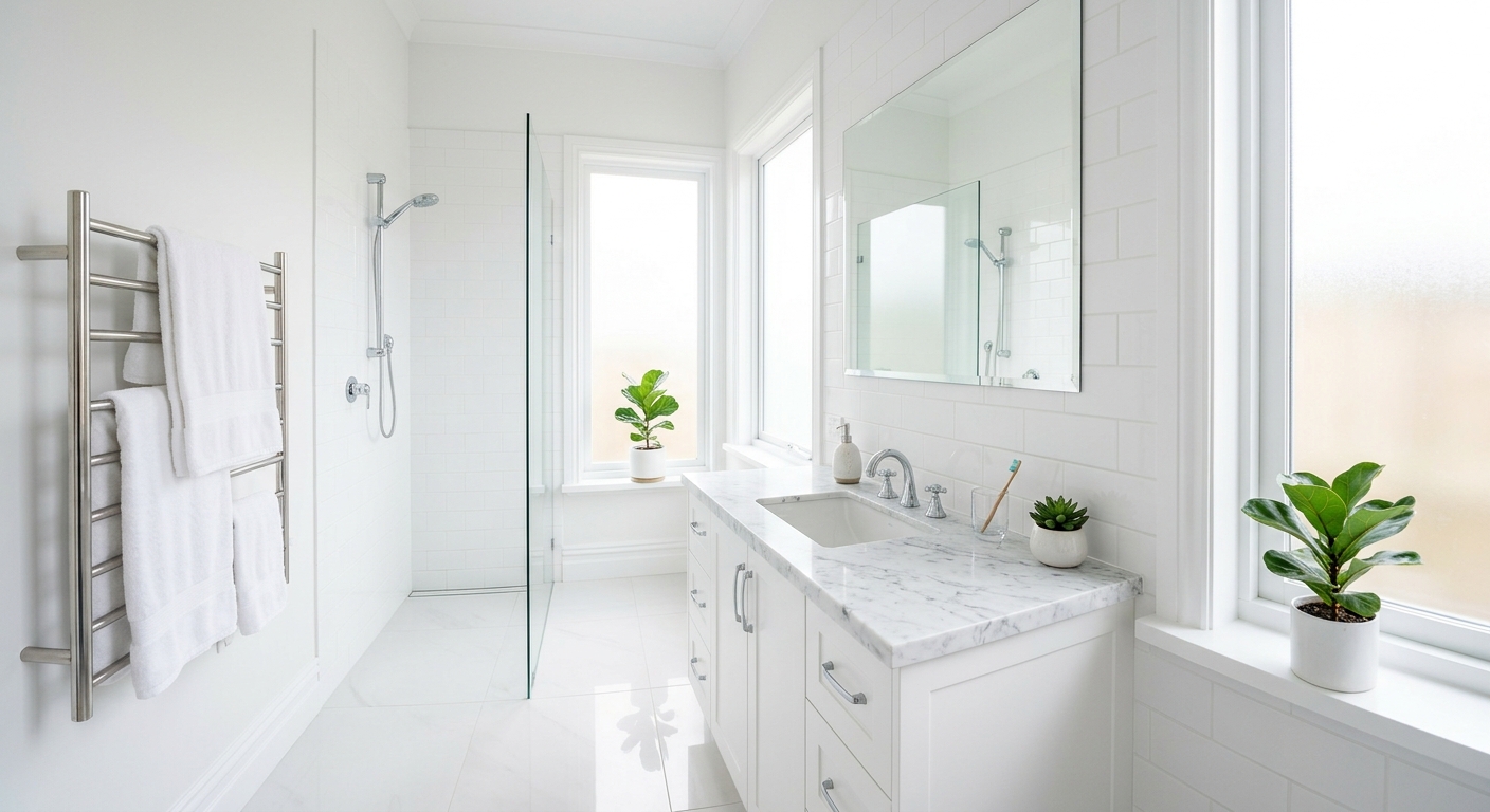 Pristine white bathroom