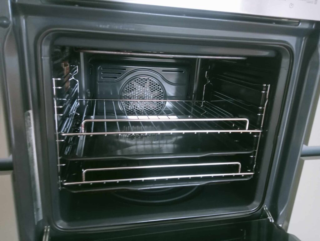 Professionally cleaned oven interior